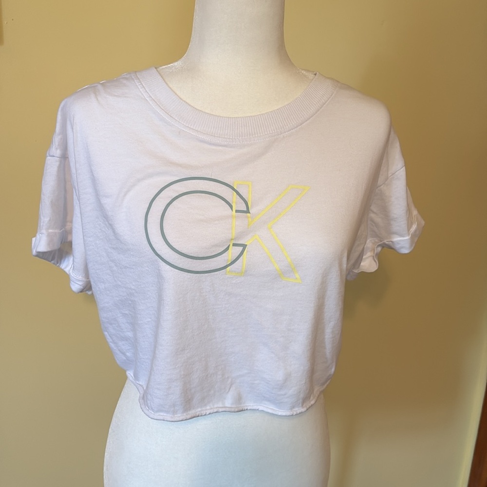 Calvin Klein Performance crop tee shirt white